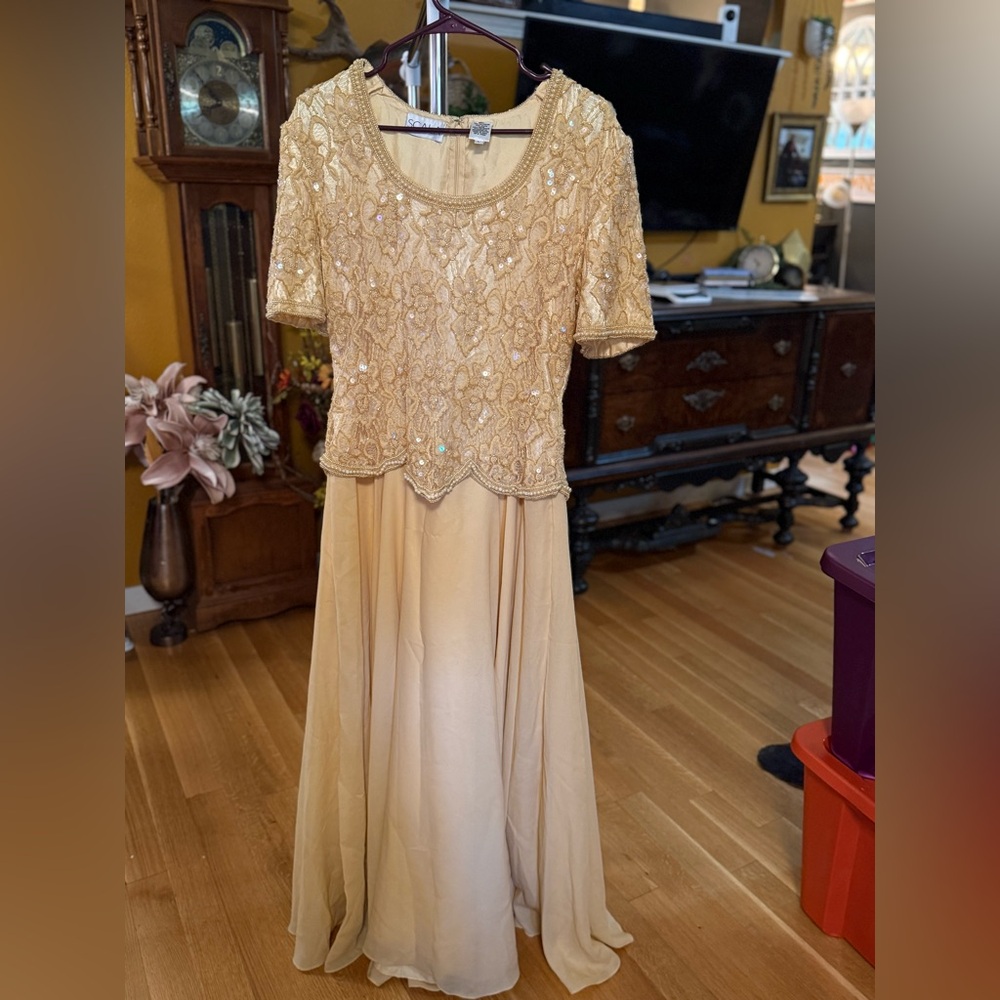 Vintage Scala Sequins and Chiffon Gown size L